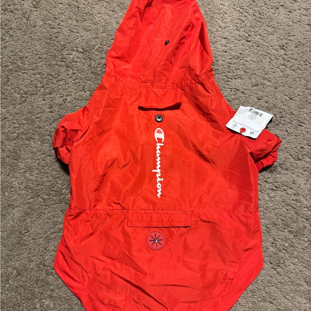 Pet Rain Champion Bright Red Hooded Pullover size L